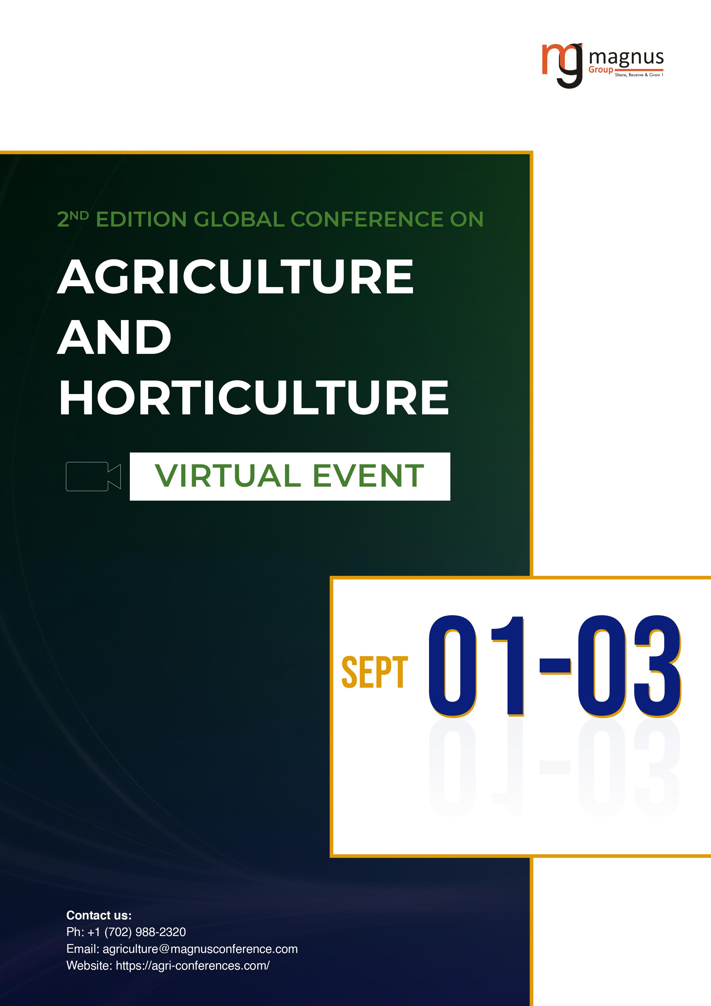 2nd Edition of Global Conference on Agriculture and Horticulture | Online Event Book