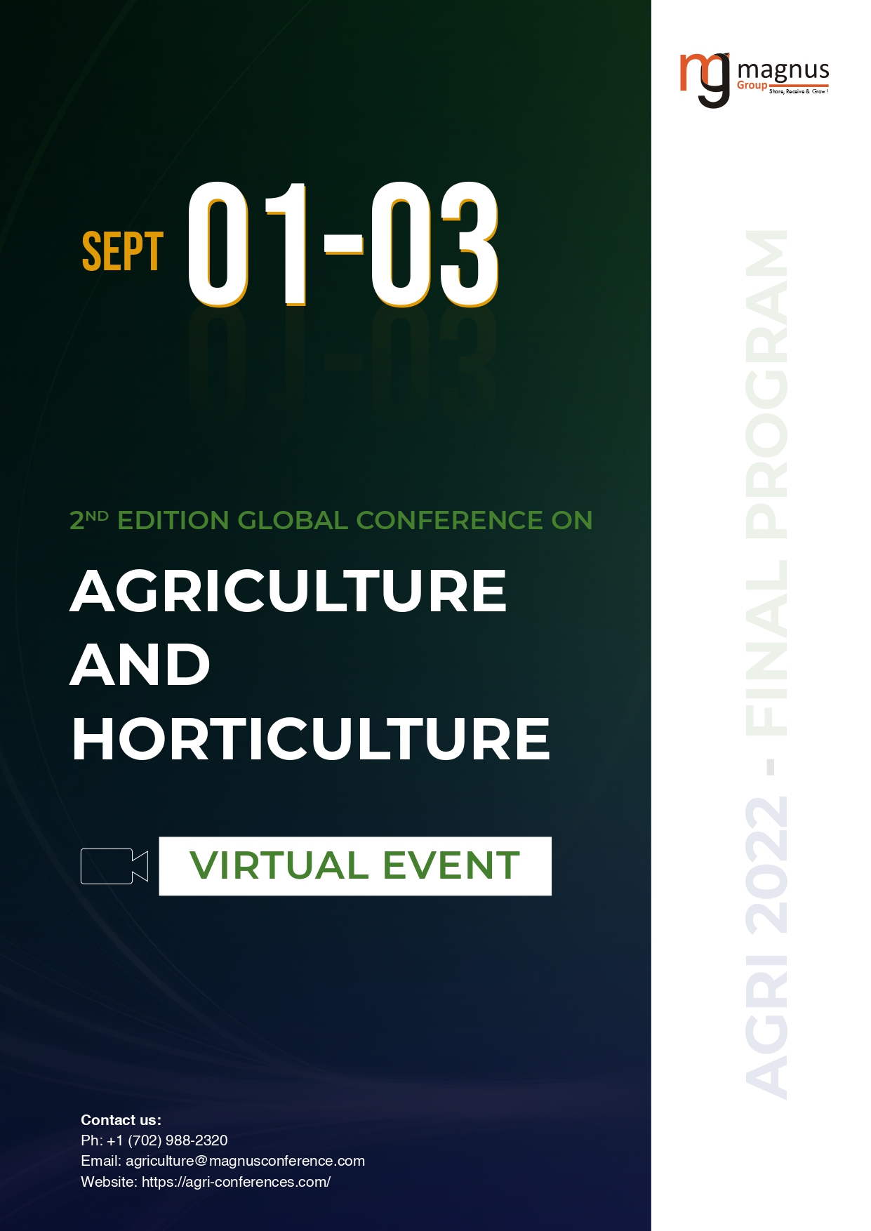 2nd Edition of Global Conference on Agriculture and Horticulture | Online Event Program